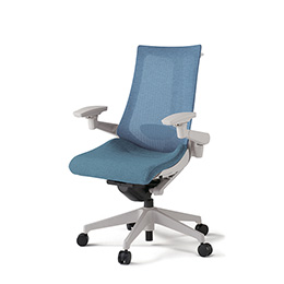 アクトチェア KG-457JEHM1GNB4 テクスチャードメッシュバック ハイバック 樹脂脚 アジャスタブル肘 ランバーサポート ハンガー ［GN×B4/ダックブルー］