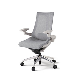 アクトチェア KG-457JEM1ZNT7 テクスチャードメッシュバック ハイバック アルミミラー脚 アジャスタブル肘 ランバーサポート ［ZN×T7/ホワイトグレーT］