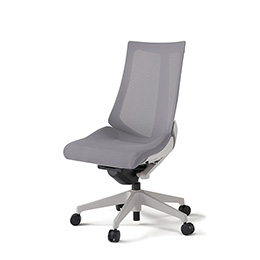 アクトチェア KG-470JV-GNW6 プレーンメッシュバック ハイバック 樹脂脚 肘なし ランバーサポートなし  ［GN×W6/ライトグレーW］