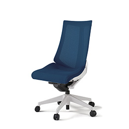 アクトチェア KG-470JV-W9B2 プレーンメッシュバック ハイバック 樹脂脚 肘なし ランバーサポートなし  ［W9×B2/ネイビーブルー］