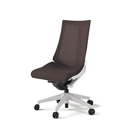 アクトチェア KG-470JV-W9H2 プレーンメッシュバック ハイバック 樹脂脚 肘なし ランバーサポートなし  ［W9×H2/チョコレートブラウン］