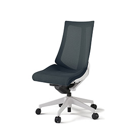 アクトチェア KG-470JV-W9W2 プレーンメッシュバック ハイバック 樹脂脚 肘なし ランバーサポートなし  ［W9×W2/オフブラックW］