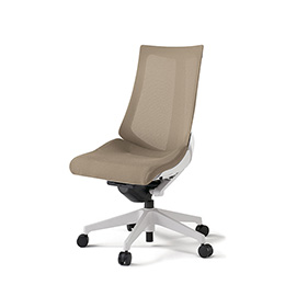 アクトチェア KG-470JV-W9Y3 プレーンメッシュバック ハイバック 樹脂脚 肘なし ランバーサポートなし  ［W9×Y3/サンドイエロー］