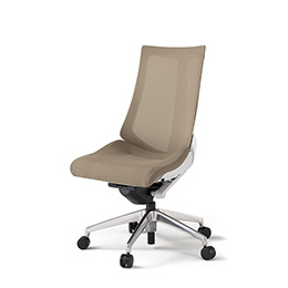 アクトチェア KG-470JV-ZWY3 プレーンメッシュバック ハイバック アルミミラー脚 肘なし ランバーサポートなし  ［ZW×Y3/サンドイエロー］