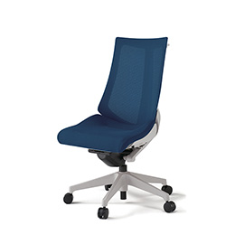 アクトチェア KG-470JVH-GNB2 プレーンメッシュバック ハイバック 樹脂脚 肘なし ランバーサポートなし ハンガー  ［GN×B2/ネイビーブルー］