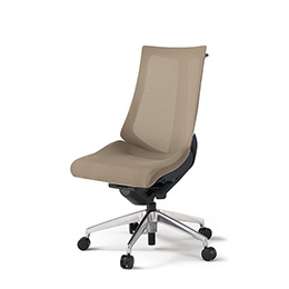 アクトチェア KG-470JVH-ZTY3 プレーンメッシュバック ハイバック アルミミラー脚 肘なし ランバーサポートなし ハンガー  ［ZT×Y3/サンドイエロー］
