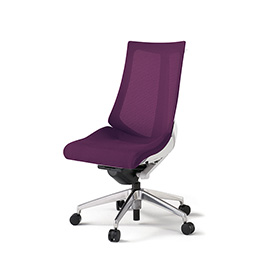 アクトチェア KG-470JVH-ZWX7 プレーンメッシュバック ハイバック アルミミラー脚 肘なし ランバーサポートなし ハンガー  ［ZW×X7/プラムパープル］