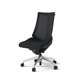 アクトチェア KG-470JVHM-ZTT1 プレーンメッシュバック ハイバック アルミミラー脚 肘なし ランバーサポートなし ハンガー ［ZT×T1/ブラックT］