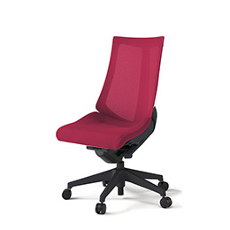 アクトチェア KG-470JVM-T1M4 プレーンメッシュバック ハイバック 樹脂脚 肘なし ランバーサポートなし ［T1×M4/ラズベリーレッド］