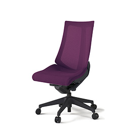 アクトチェア KG-470JVM-T1X7 プレーンメッシュバック ハイバック 樹脂脚 肘なし ランバーサポートなし ［T1×X7/プラムパープル］