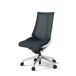 アクトチェア KG-470JVM-ZWW2 プレーンメッシュバック ハイバック アルミミラー脚 肘なし ランバーサポートなし ［ZW×W2/オフブラックW］
