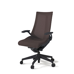 アクトチェア KG-475JV-T1H2 プレーンメッシュバック ハイバック 樹脂脚 T字肘 ランバーサポートなし  ［T1×H2/チョコレートブラウン］