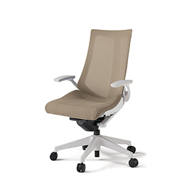 アクトチェア KG-475JV-W9Y3 プレーンメッシュバック ハイバック 樹脂脚 T字肘 ランバーサポートなし  ［W9×Y3/サンドイエロー］