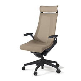 アクトチェア KG-475JVE-T1Y3 プレーンメッシュバック エクストラハイバック 樹脂脚 固定肘 ランバーサポートなし  ［T1×Y3/サンドイエロー］