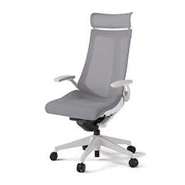 アクトチェア KG-475JVE-W9W6 プレーンメッシュバック エクストラハイバック 樹脂脚 T字肘 ランバーサポートなし  ［W9×W6/ライトグレーW］