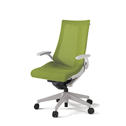 アクトチェア KG-475JVH-GNQ6 プレーンメッシュバック ハイバック 樹脂脚 固定肘 ランバーサポートなし ハンガー  ［GN×Q6/モスグリーン］