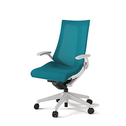 アクトチェア KG-475JVH-W9A3 プレーンメッシュバック ハイバック 樹脂脚 固定肘 ランバーサポートなし ハンガー  ［W9×A3/ストロングブルー］