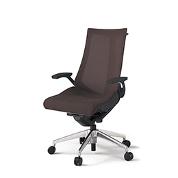 アクトチェア KG-475JVH-ZTH2 プレーンメッシュバック ハイバック アルミミラー脚 T字肘 ランバーサポートなし ハンガー  ［ZT×H2/チョコレートブラウン］