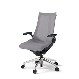 アクトチェア KG-475JVH-ZTW6 プレーンメッシュバック ハイバック アルミミラー脚 T字肘 ランバーサポートなし ハンガー  ［ZT×W6/ライトグレーW］