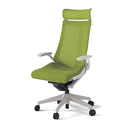 アクトチェア KG-475JVX-GNQ6 プレーンメッシュバック エクストラハイバック 樹脂脚 固定肘 ランバーサポートなし ハンガー  ［GN×Q6/モスグリーン］
