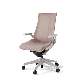 アクトチェア KG-475JEM1GNF6 テクスチャードメッシュバック ハイバック 樹脂脚 固定肘 ランバーサポートなし ［GN×F6/グレイッシュブラウン］