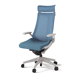 アクトチェア KG-475JEXM1GNB4 テクスチャードメッシュバック エクストラハイバック 樹脂脚 固定肘 ランバーサポートなし ハンガー ［GN×B4/ダックブルー］