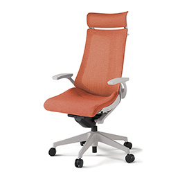 アクトチェア KG-475JEXM1GND4 テクスチャードメッシュバック エクストラハイバック 樹脂脚 T字肘 ランバーサポートなし ハンガー ［GN×D4/パーシモオレンジ］