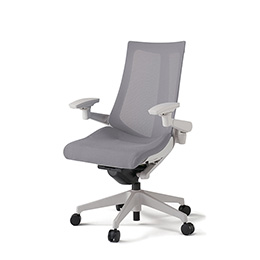 アクトチェア KG-477JV-GNW6 プレーンメッシュバック ハイバック 樹脂脚 アジャスタブル肘 ランバーサポートなし  ［GN×W6/ライトグレーW］