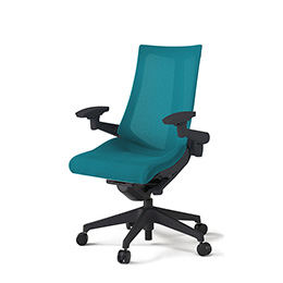 アクトチェア KG-477JV-T1A3 プレーンメッシュバック ハイバック 樹脂脚 アジャスタブル肘 ランバーサポートなし  ［T1×A3/ストロングブルー］