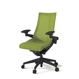 アクトチェア KG-477JV-T1Q6 プレーンメッシュバック ハイバック 樹脂脚 アジャスタブル肘 ランバーサポートなし  ［T1×Q6/モスグリーン］