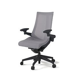 アクトチェア KG-477JV-T1W6 プレーンメッシュバック ハイバック 樹脂脚 アジャスタブル肘 ランバーサポートなし  ［T1×W6/ライトグレーW］