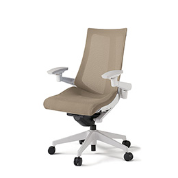 アクトチェア KG-477JV-W9Y3 プレーンメッシュバック ハイバック 樹脂脚 アジャスタブル肘 ランバーサポートなし  ［W9×Y3/サンドイエロー］