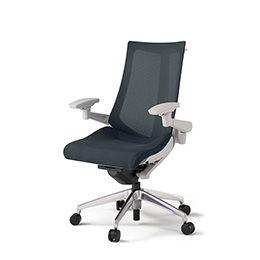 アクトチェア KG-477JVH-ZNW2 プレーンメッシュバック ハイバック アルミミラー脚 アジャスタブル肘 ランバーサポートなし ハンガー  ［ZN×W2/オフブラックW］