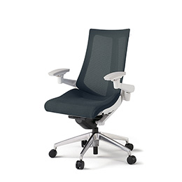 アクトチェア KG-477JVH-ZWW2 プレーンメッシュバック ハイバック アルミミラー脚 アジャスタブル肘 ランバーサポートなし ハンガー  ［ZW×W2/オフブラックW］