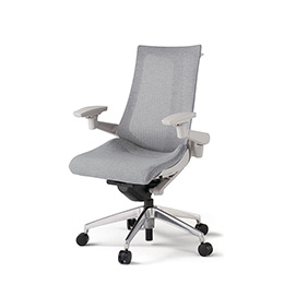 アクトチェア KG-477JEHM1ZNT7 テクスチャードメッシュバック ハイバック アルミミラー脚 アジャスタブル肘 ランバーサポートなし ハンガー ［ZN×T7/ホワイトグレーT］