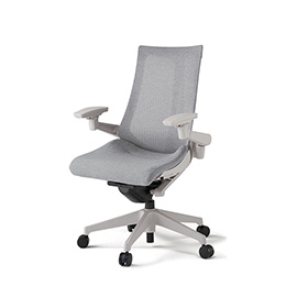 アクトチェア KG-477JEM1GNT7 テクスチャードメッシュバック ハイバック 樹脂脚 アジャスタブル肘 ランバーサポートなし ［GN×T7/ホワイトグレーT］