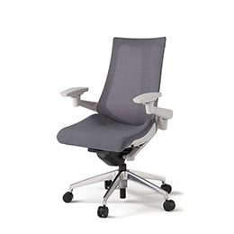 アクトチェア KG-477JEM1ZNT3 テクスチャードメッシュバック ハイバック アルミミラー脚 アジャスタブル肘 ランバーサポートなし ［ZN×T3/ダークグレーT］