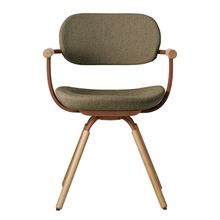 ［ 公式ストアモデル ・ 組立式 ] バーテブラ03 （vertebra03） 4本脚 （ 座面回転 ） KG-877CD-F2L2C　木タイプ / オークライト 本体 :  F2 / チェスナットブラウン ［ CD張地 : L2 / ダークオリーブ ]