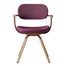 ［ 公式ストアモデル ・ 組立式 ] バーテブラ03 （vertebra03） 4本脚 （ 座面回転 ） KG-877CD-F2X7C　木タイプ / オークライト 本体 :  F2 / チェスナットブラウン ［ CD張地 : X7 / プラムパープル ]