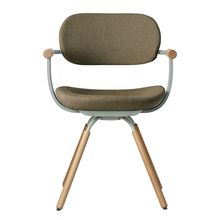 ［ 公式ストアモデル ・ 組立式 ] バーテブラ03 （vertebra03） 4本脚 （ 座面回転 ） KG-877CD-L4L2C　木タイプ / オークライト 本体 :  L4 / ペールオリーブ ［ CD張地 : L2 / ダークオリーブ ]