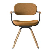 ［ 公式ストアモデル ・ 組立式 ] バーテブラ03 （vertebra03） 4本脚 （ 座面回転 ） KG-877CD-T1Y2C　木タイプ / オークライト 本体 :  T1 / ブラックT ［ CD張地 : Y2 / ディープイエロー ]