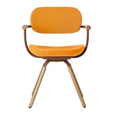 ［ 公式ストアモデル ・ 組立式 ] バーテブラ03 （vertebra03） 4本脚 （ 座面回転 ） KG-877KC-F24C　木タイプ / オークライト 本体 :  F2 / チェスナットブラウン ［ Knoll Textiles KC張地 : 4 / Zest ]