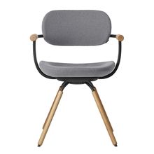 ［ 公式ストアモデル ・ 組立式 ] バーテブラ03 （vertebra03） 4本脚 （ 座面回転 ） KG-877KC-T112C　木タイプ / オークライト 本体 :  T1 / ブラックT ［ Knoll Textiles KC張地 : 12 / Mineral ]