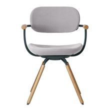 ［ 公式ストアモデル ・ 組立式 ] バーテブラ03 （vertebra03） 4本脚 （ 座面回転 ） KG-877KS-G114C　木タイプ / オークライト 本体 :  G1 / ダークグリーン ［ Knoll Textiles KS張地 : 14 / Foil ]