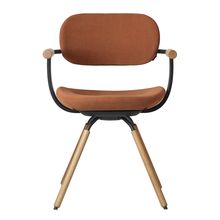 ［ 公式ストアモデル ・ 組立式 ] バーテブラ03 （vertebra03） 4本脚 （ 座面回転 ） KG-877KS-T111C　木タイプ / オークライト 本体 :  T1 / ブラックT ［ Knoll Textiles KS張地 : 11 / Penny ]