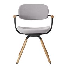 ［ 公式ストアモデル ・ 組立式 ] バーテブラ03 （vertebra03） 4本脚 （ 座面回転 ） KG-877KS-T114C　木タイプ / オークライト 本体 :  T1 / ブラックT ［ Knoll Textiles KS張地 : 14 / Foil ]