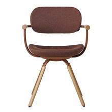 ［ 公式ストアモデル ・ 組立式 ] バーテブラ03 （vertebra03） 4本脚 （ 座面回転 ） KG-877SD-F2D9C　木タイプ / オークライト 本体 :  F2 / チェスナットブラウン ［ SD張地 : D9 / ディープオレンジ ]