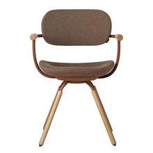 ［ 公式ストアモデル ・ 組立式 ] バーテブラ03 （vertebra03） 4本脚 （ 座面回転 ） KG-877SD-F2K2C　木タイプ / オークライト 本体 :  F2 / チェスナットブラウン ［ SD張地 : K2 / アンバー ]