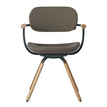 ［ 公式ストアモデル ・ 組立式 ] バーテブラ03 （vertebra03） 4本脚 （ 座面回転 ） KG-877SD-G1F1C　木タイプ / オークライト 本体 :  G1 / ダークグリーン ［ SD張地 : F1 / トープブラウン ]