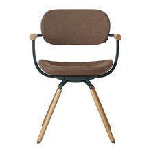 ［ 公式ストアモデル ・ 組立式 ] バーテブラ03 （vertebra03） 4本脚 （ 座面回転 ） KG-877SD-G1K2C　木タイプ / オークライト 本体 :  G1 / ダークグリーン ［ SD張地 : K2 / アンバー ]